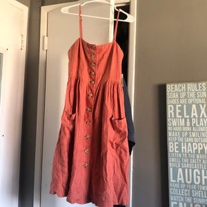 Salmon and white striped dress from Forever 21